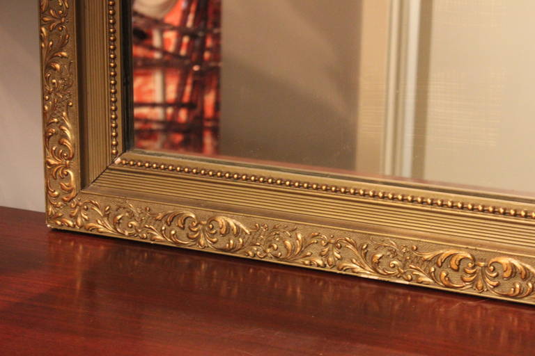 French Gold Carved Polychrome Mirror For Sale