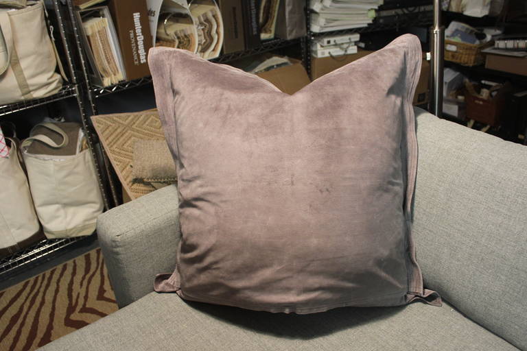 Italian Smoke Suede Pillow For Sale