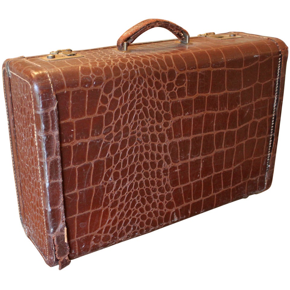 Faux Crocodile Suitcase For Sale