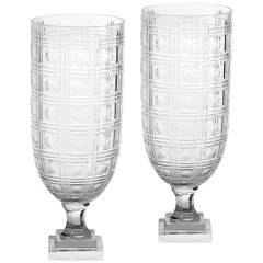 Pair of Etched Deco "Circle in the Square" Hurricanes 1