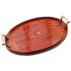 Mahogany Tray with Satinwood Inlay