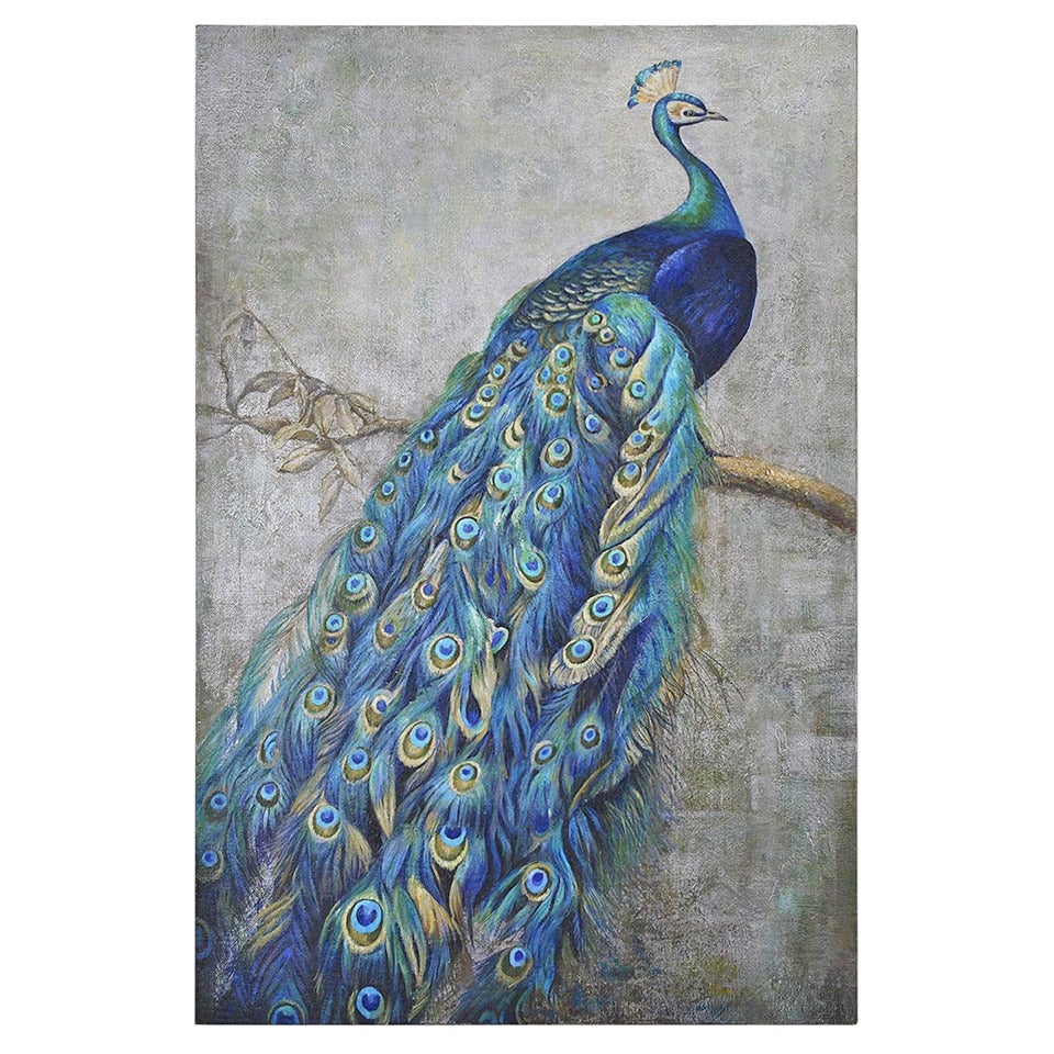 Peacock on Canvas For Sale