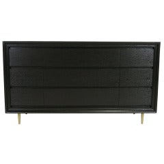 Ebonized Oak Dresser with Brass Legs