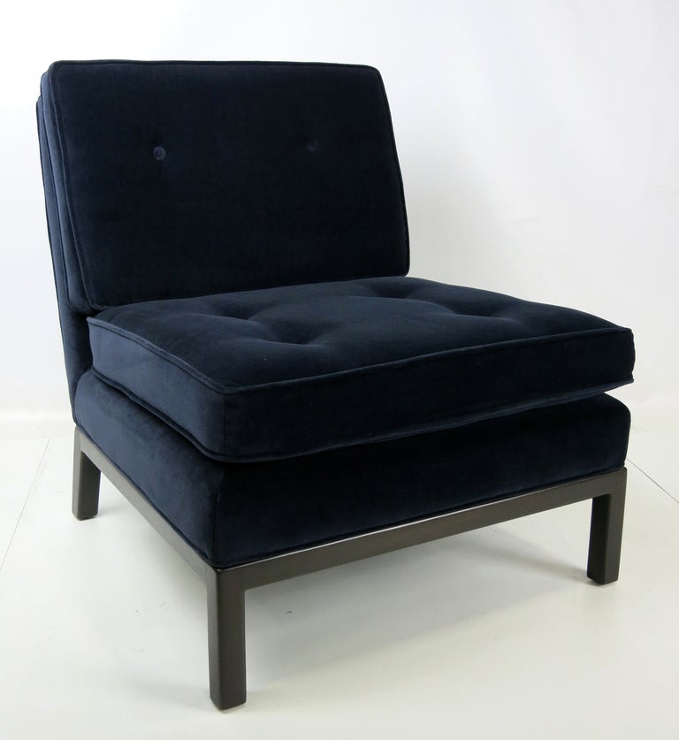 Pair of Velvet Slipper Chairs by Robsjohn-Gibbings for Widdicomb