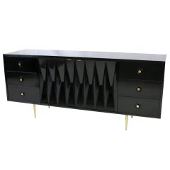 Sculptural Front Cabinet with Brass Legs