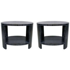 Pair of Ebonized Ceruse Oak Side Tables by Jay Spectre
