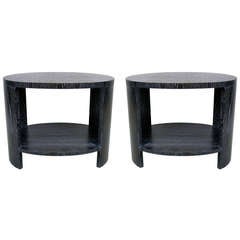 Pair of Ebonized Ceruse Oak Side Tables by Jay Spectre