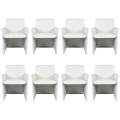 Set of Eight Dining Chairs by Giovanni Offredi for Saporiti Italia
