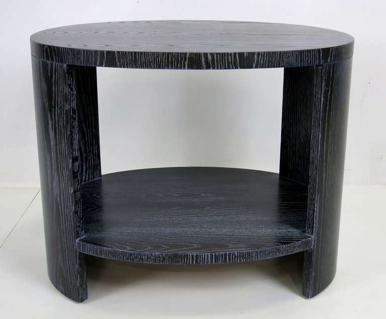 Pair of Ebonized Ceruse Oak Side Tables by Jay Spectre