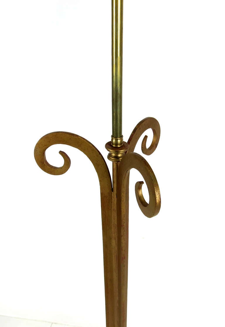 Pair of Gilt Iron Floor Lamps after Maison Ramsay In Excellent Condition In Danville, CA