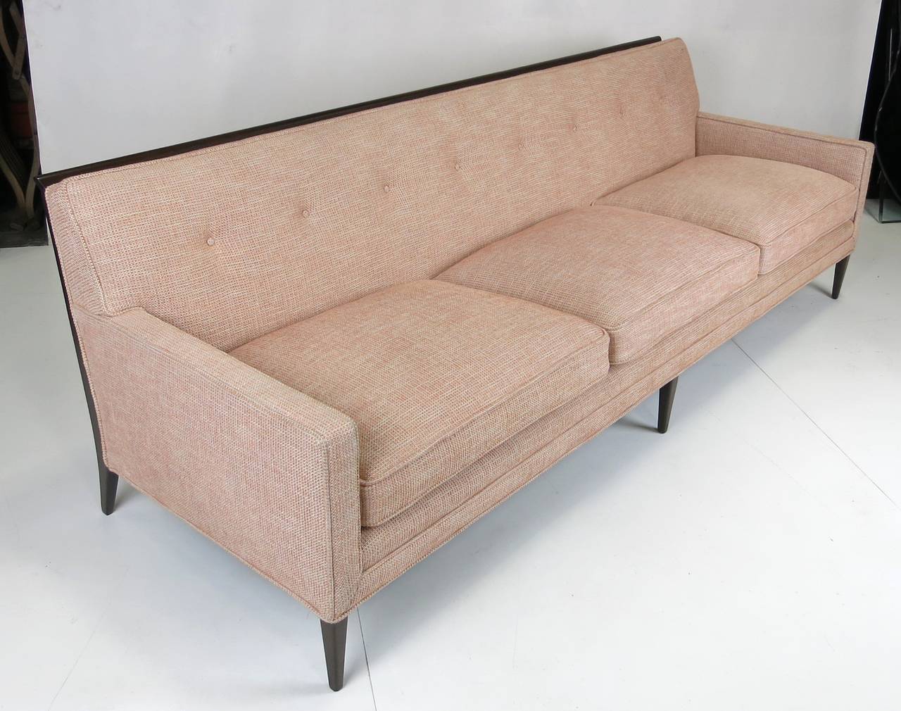 Mid-20th Century Exquisite Walnut Framed Modern Sofa