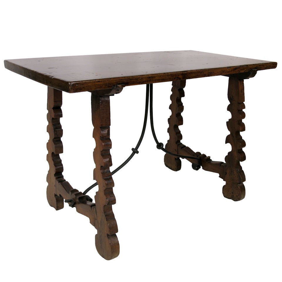 Walnut and Iron Spanish Baroque Writing Table