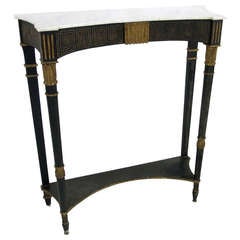 Petite Marble Top Carved Wood Console by Palladio-Italy