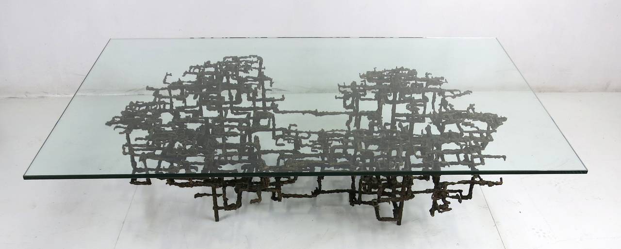 Modern Rare Bronze Version Sculptural Coffee Table by Daniel Gluck
