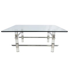 Les Prismatique Chrome and Lucite Coffee Table 4