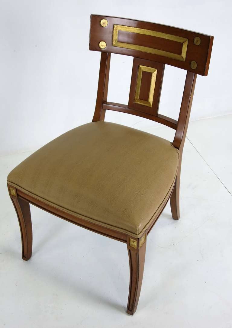 Gilt Regency Side Chair with Lizard seat by Michael Taylor