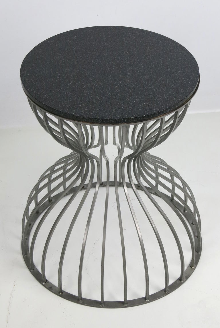 Modern Steel Cage Hourglass Form Side Tables- 4 available