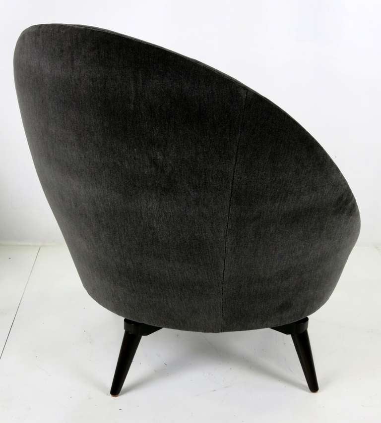 Modern Pair of Royere style Swivel Egg Chairs