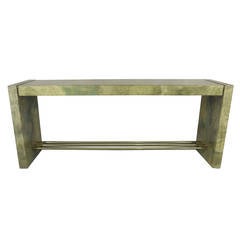 Monumental Lacquered Goatskin Console by J. Robert Scott