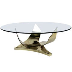 Cocktailtisch aus Messing mit Coronet von Ron Seff Ltd.