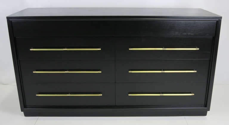 Ebonized Walnut Dresser with Brushed Brass Pulls by Heritage.  Top quality design, materials, and workmanship.