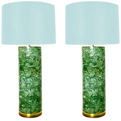 Pair of Interior Lit Fractal Resin Lamps Attributed to Marie-Claude de Fouquiere
