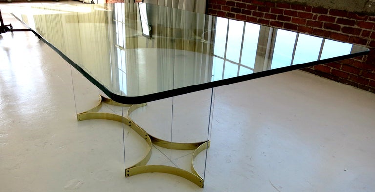 Brass & Lucite Dining Table by Alessandro Albrizzi 3