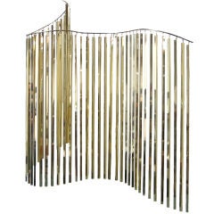 Undulating Brass Curtain Sculpture by C. Jere