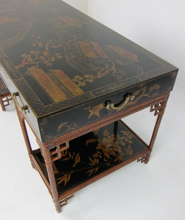 Wood Fine Chinoiserie Writing Desk