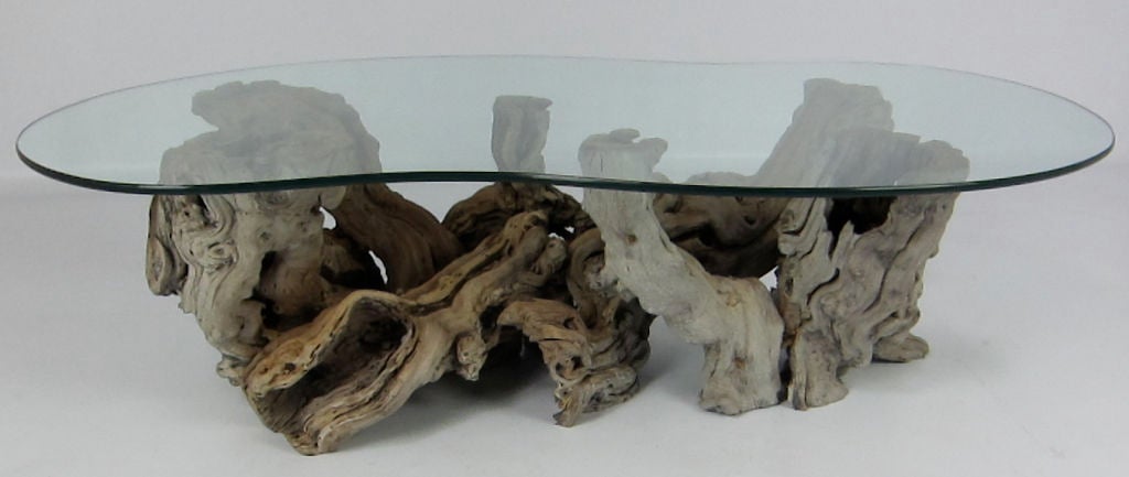 Incredible Cocktail Table constructed of Gnarled and twisted Burl Driftwood. The assemblage of root pieces are expertly joined into a sculptural masterpiece.