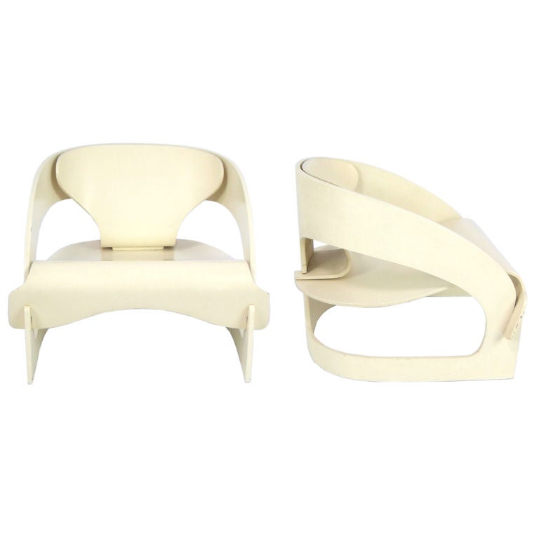 Pair of Early 4801 Chairs by Joe Colombo for Kartell