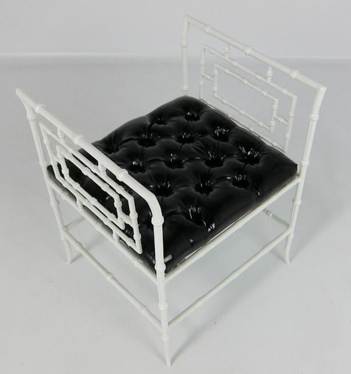 Hollywood Regency Metal Vanity Bench For Sale at 1stDibs