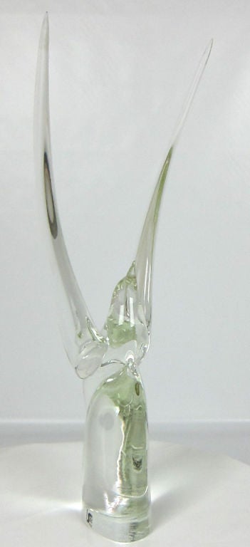 Large Stylized Murano Glass Bird Sculpture by Livio Seguso