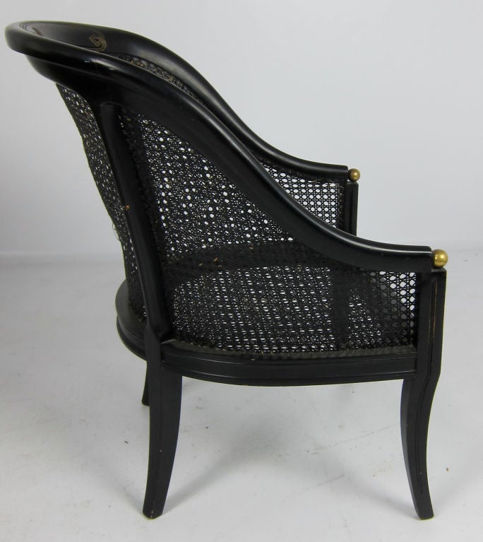 Italian Pair of Regency Style Spoonback Armchairs
