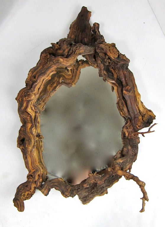 Large Freeform Driftwood Framed Mirror For Sale at 1stDibs large