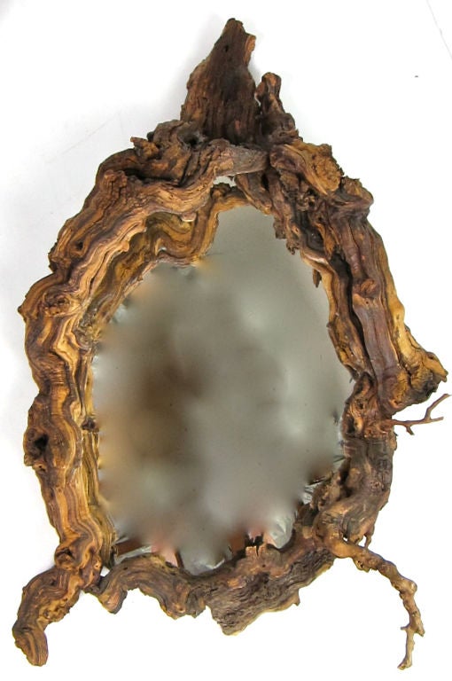 Large Freeform Driftwood Framed Mirror For Sale at 1stDibs large