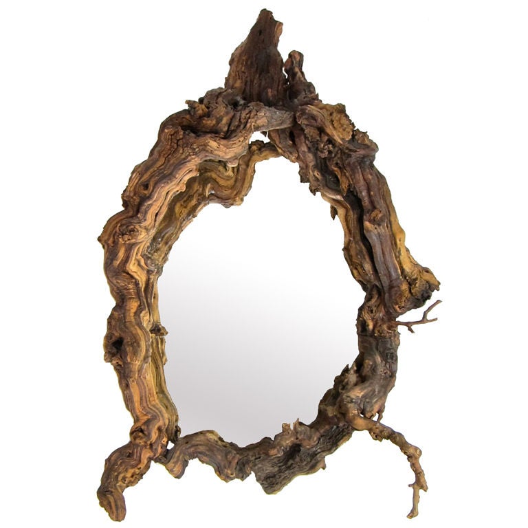 Large Freeform Driftwood Framed Mirror For Sale at 1stDibs large