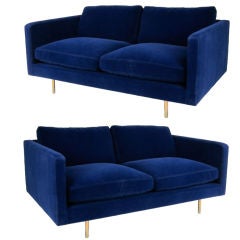 Pair of Loveseats with Bronze legs by Milo Baughman