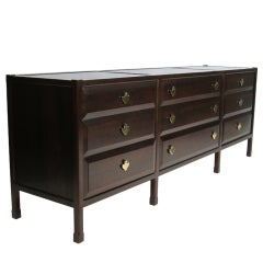 Walnut Triple Dresser By Widdicomb