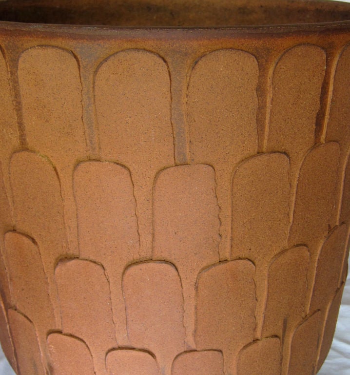 Mid-20th Century Giant Pair of Thumbprint Planters by David Cressey