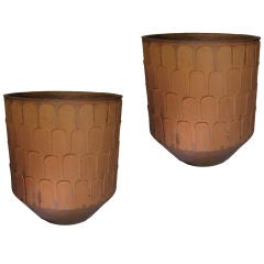 Giant Pair of Thumbprint Planters by David Cressey