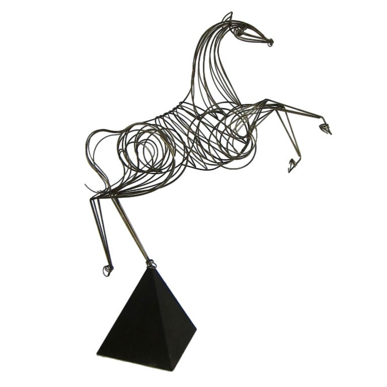Near Lifesize Brass Horse Sculpture by C. Jere