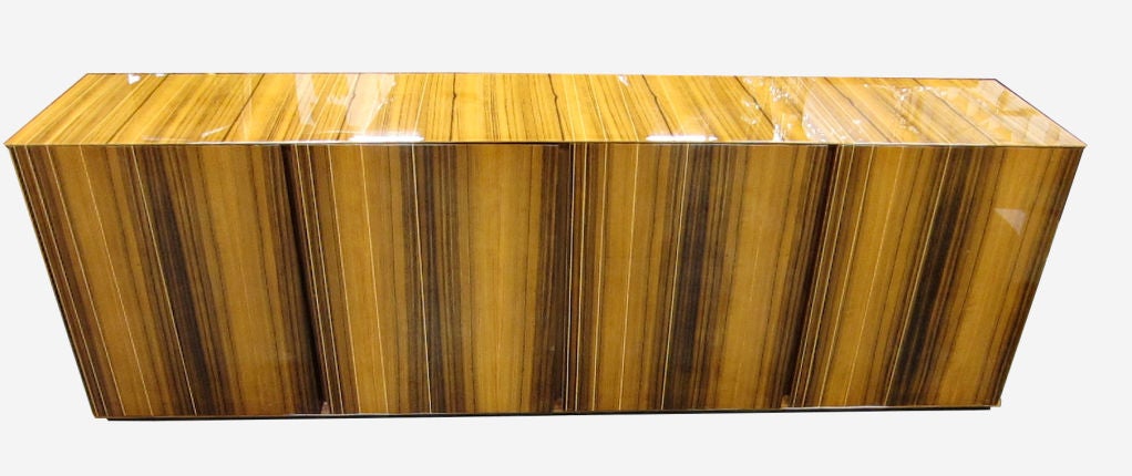 20th Century Clean lined Italian Zebrawood Sideboard