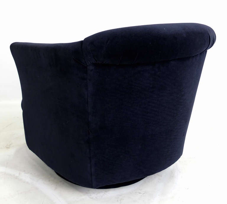 navy blue velvet swivel chair