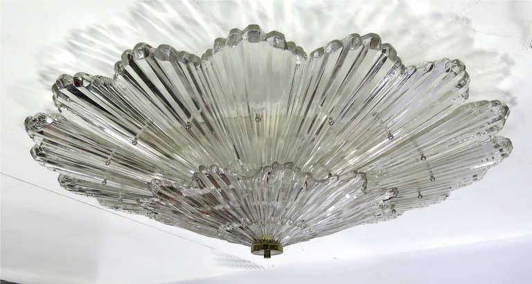 Spectacular Large Murano Sunburst Plafonnier