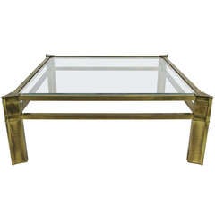 Large Brass Coffee Table by Mastercraft