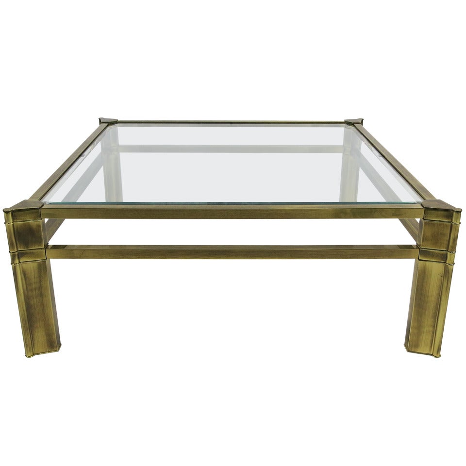Large Brass Coffee Table by Mastercraft