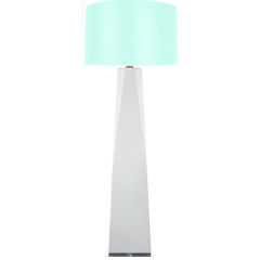 White Lacquer & Lucite Floor Lamp by Steve Chase
