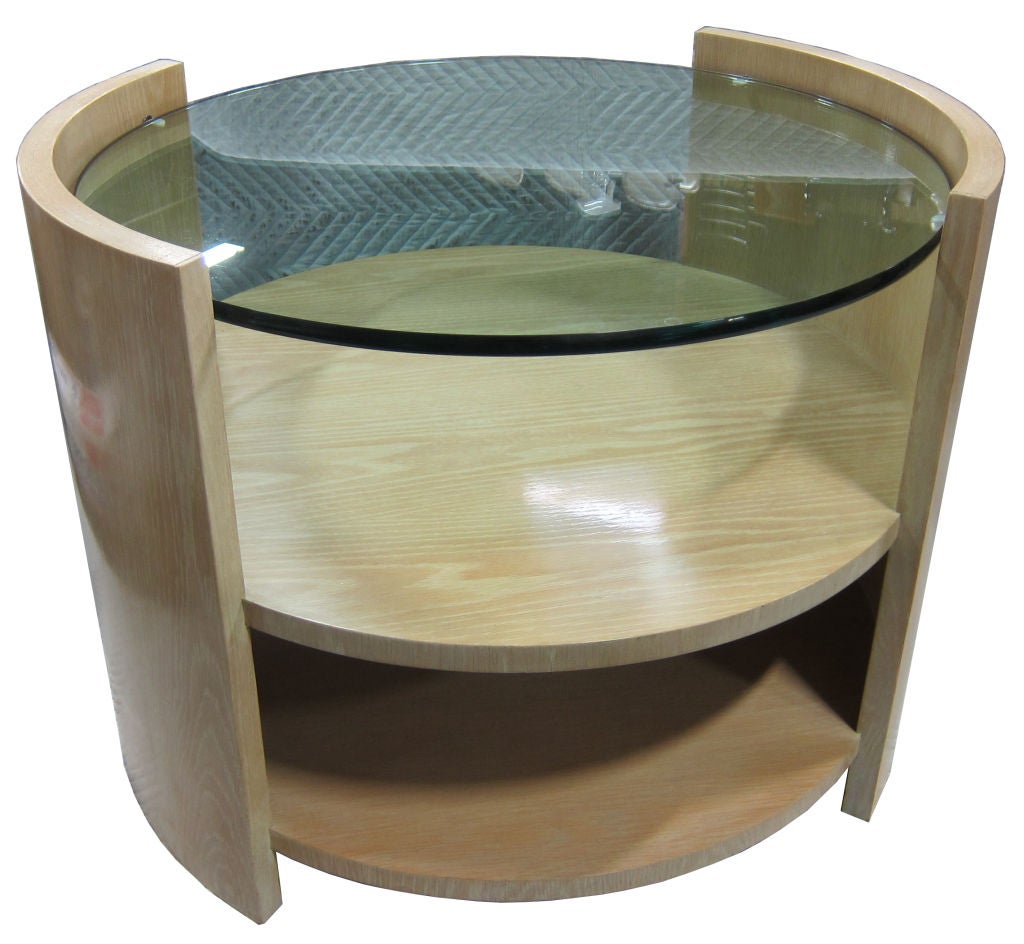 Eclipse Side Table or Night Stand in Cerused Oak by Jay Spectre for Century.