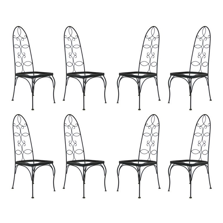Set of Eight NeoGothic style metal Patio Chairs For Sale at 1stDibs gothic patio furniture